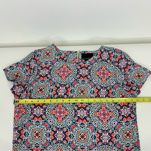 Cynthia Rowley Multicolored Vibrant Geometric Floral Short Sleeve Dress Size 10 - Picture 16 of 16
